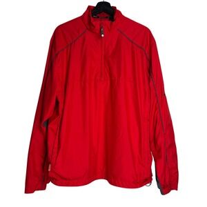 Sunice Weather Men Red Gray 1/4 Zip Pullover Windbreaker Jacket Size M Packable